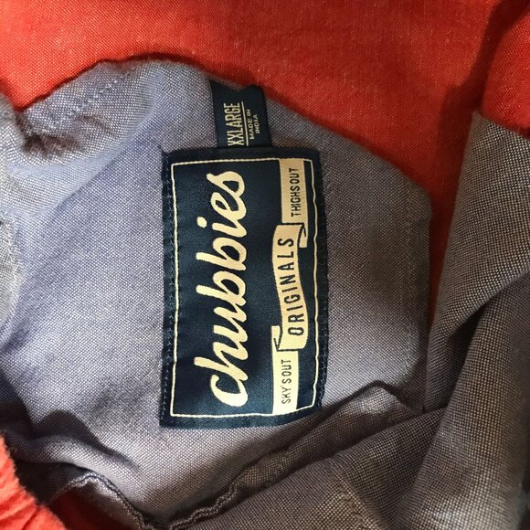 CHUBBIES -MEN'S XXL - RED BUTTON ELASTIC WAIST COTTON BLEND SHORTS - Picture 8 of 9